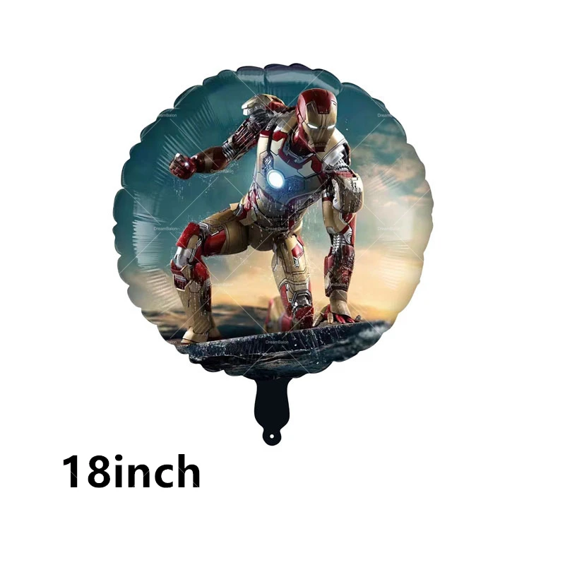 아이언 맨 풍선 생일 배너 영웅 파티 장식 슈퍼 히어로 케이크 토퍼 마블 어벤저 스 일회용 식기 배경