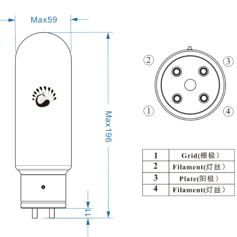 PSVANE 845B Vacuum Tube Instead of 845 845C 845-T WE845 Precision Matching Original Authentic for Vacuum Tube Amplifier 6