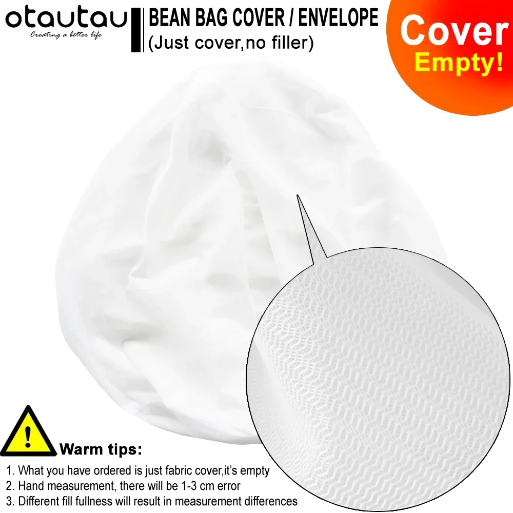 OTAUTAU Big Giant Pouf Inner Liner Cover for Bean Bag Puff Mesh Solid Insert Case Wash Bags Suitable for EPS/Foam Stuffing DD001 5
