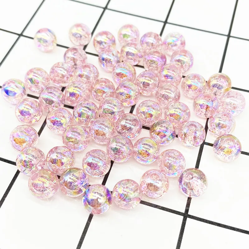 50 Perline Acriliche 16mm Multicolore - Foro 2mm - Perline Sfuse Per Creazione Gioielli Fai Da Te