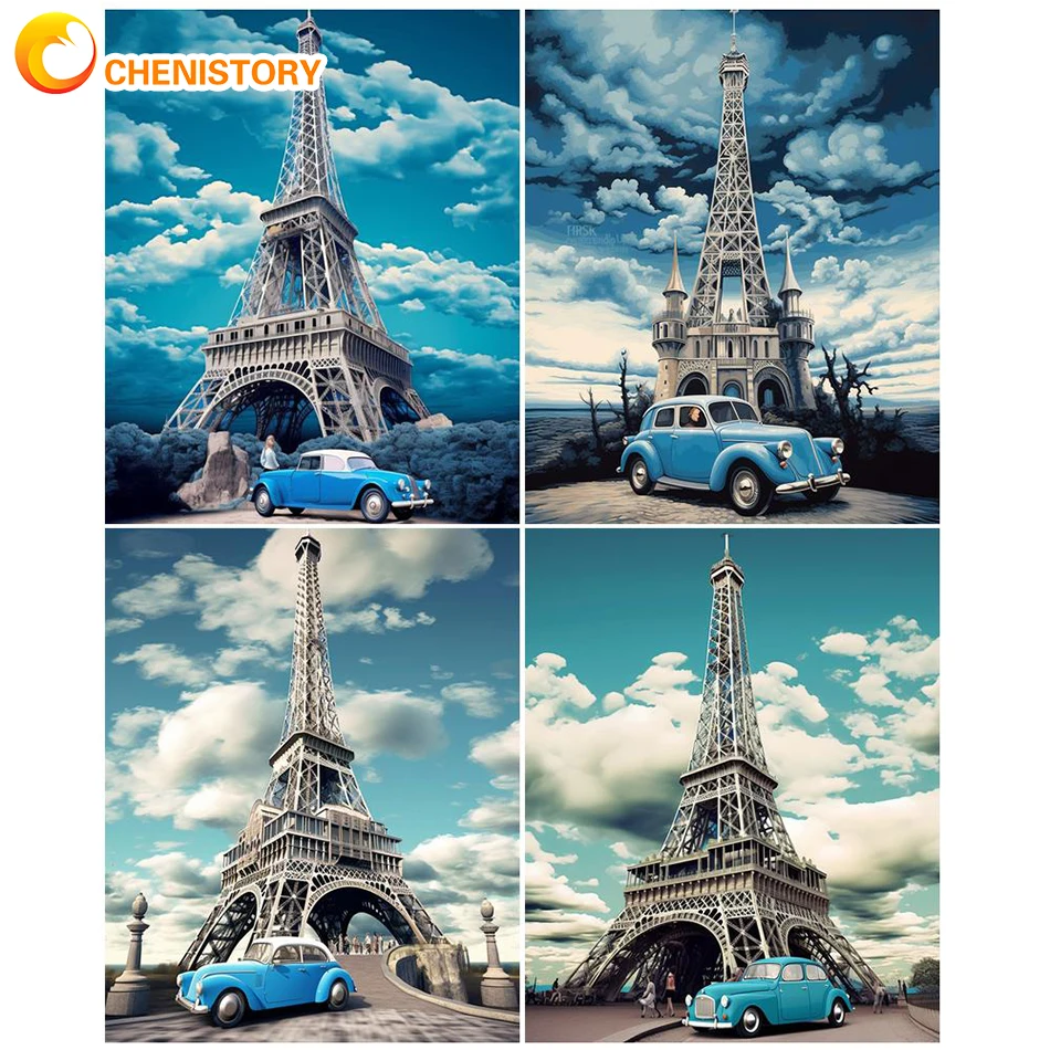 

CHENISTORY Framed 40x50cm Diy Painting By Numbers Street Landscape Coloring By Numbers For Adults Kit For Special Wall Home Deco