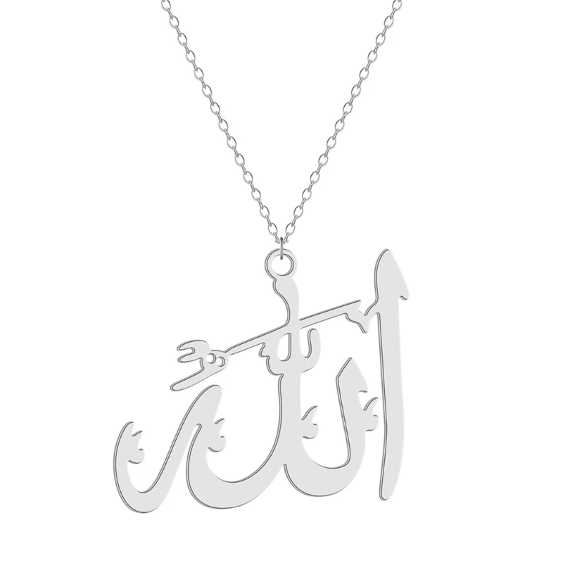 517F Fashion Stainless Steel Islamic Charm Choker Trend Collarbone