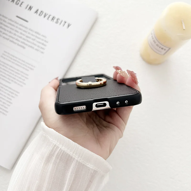 Custodia con anello gioiello per Samsung Galaxy Z Flip 6 Z Flip 5 Z Flip 4 3 2 1 Custodia antiurto per Flip 2 Cover posteriore z플립 6 케_voghion.com