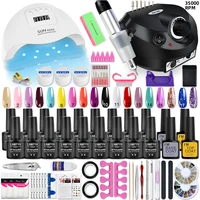 Professional Nail Set Nail Gel Tools Kit And LED Nail Lamp 18 Colors UV Gel Nail Polish Kit Contains Nail Drill Machine Nail Kit 1