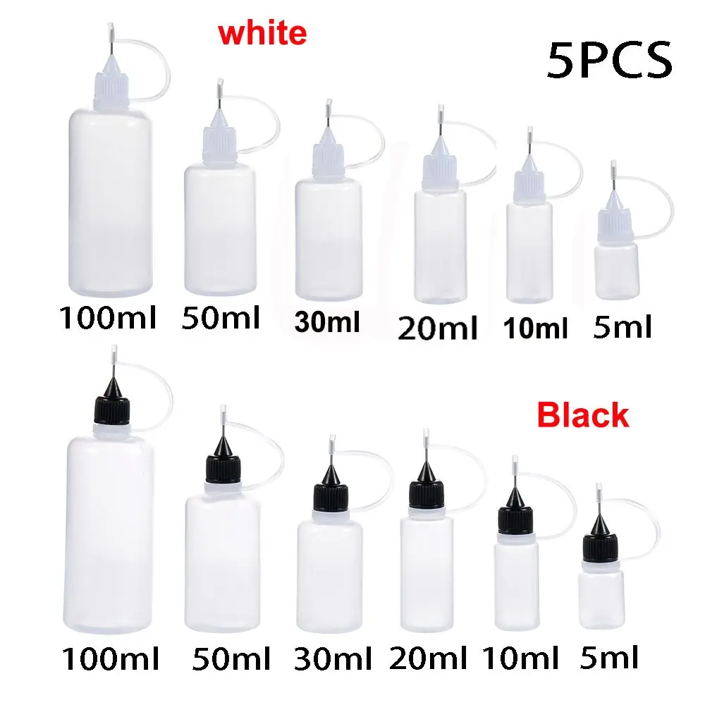5X 5/10/20/30/50/100ML Needle Tip Glue Bottle DIY Paper Art Quilling Tool Craft Parper Precision Bottle Needle Applicator glue applicator bottle
