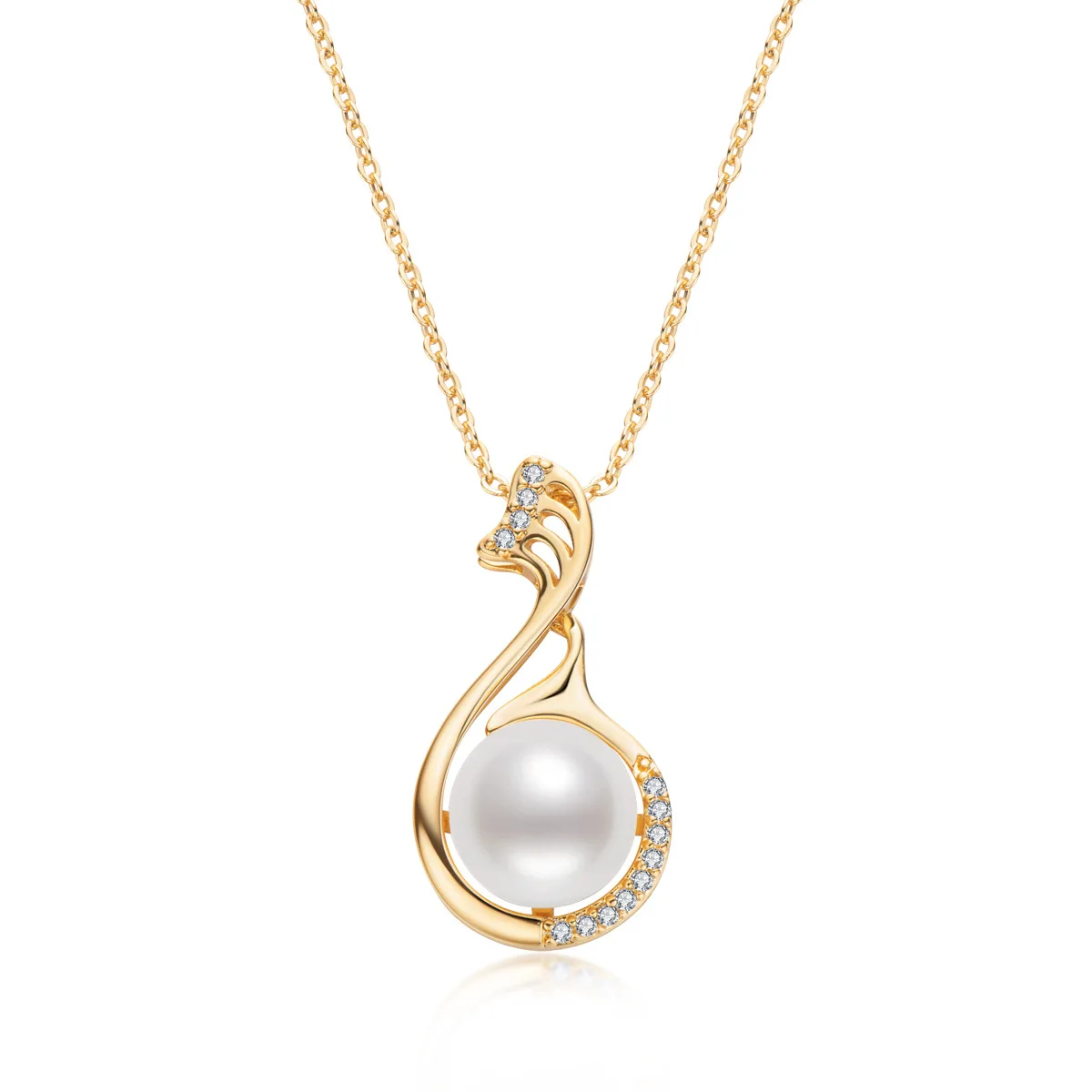 

Women's Natural Freshwater Pearl Necklaces New Vintage Swan Necklace Sweater Chain Engagement And Anniversary Jewelry Gifts