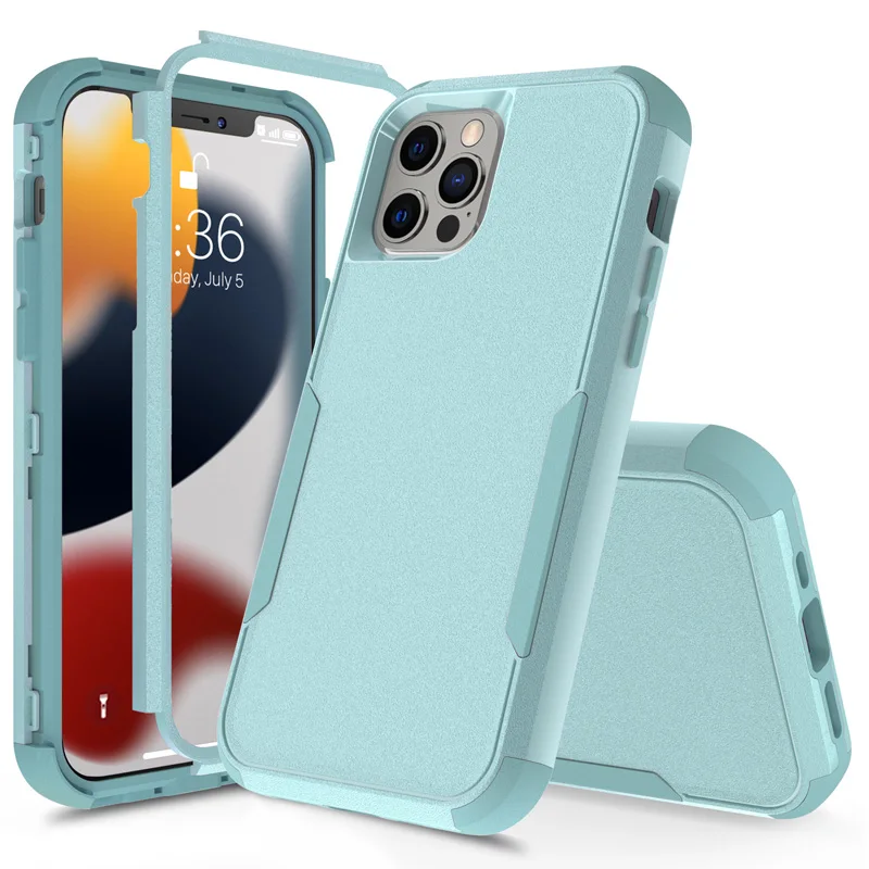 thumbnail image 1 of 3 Layer Case for iPhone 15 14 13 12 11 Pro Max Mini XR XS Max 8 7 15Plus SE 2020 Luxury Armor Shockproof Soft Bumpers Hard Cover, 1 of 5