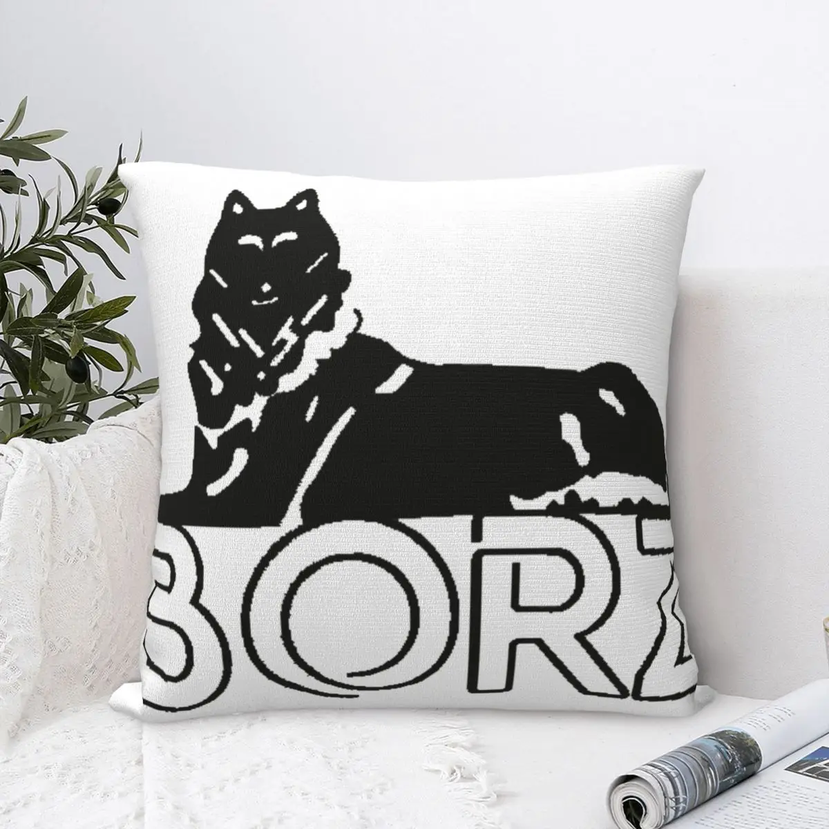 Borz Wolf Square Pillow Case for Sofa Throw Pillow