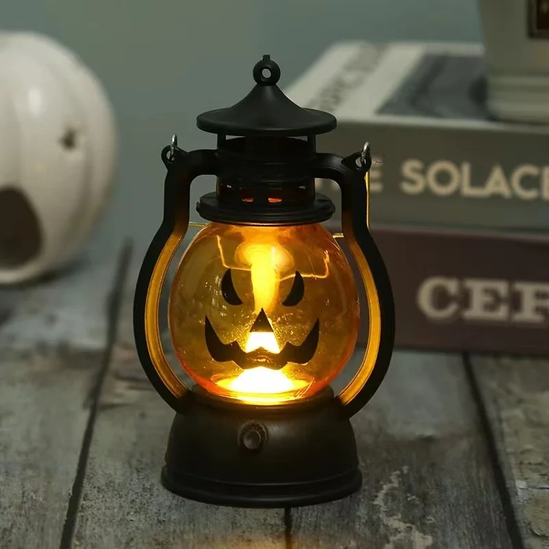 

Halloween Gift LED Electronic Candle Oil Lamp Pumpkin Light Hand Lantern Wind Light Night Lamp Christmas Decoration Liquidations
