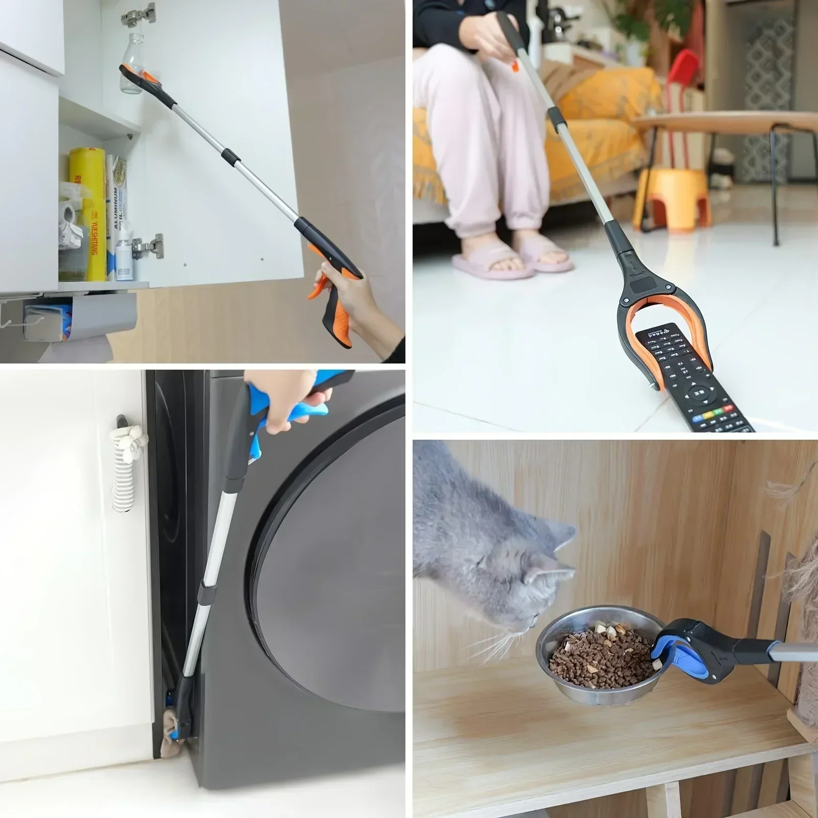 1Pc Aluminum Pliers Sanitation Garbage Picking Long Clip Folding Pliers for Picking up Objects Elderly Lightweight Gripper Tools