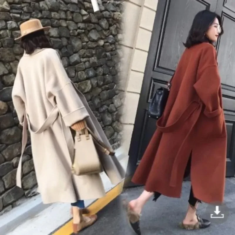 

2023 Autumn and Winter New Korean Version Loose Academy Wind Mori Department In The Long Woolen Coat Female