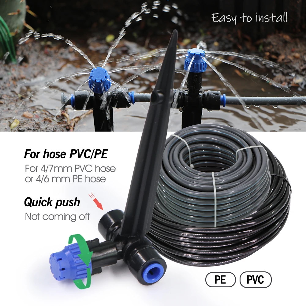 8-holes Drippers with Stake 180&deg; Bend Adjustable Sprinklers Quick Insert Slip Lock Sprayer Garden Irrigation Watering Supplies garden sprinkler irrigation sprinklers drip irrigation sprinklers garden dripper drip irrigation stakes