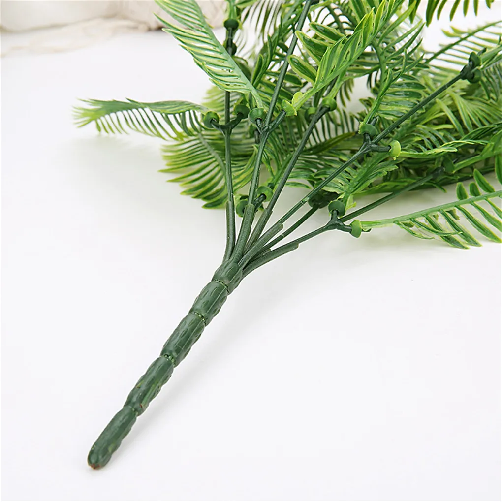 

Artificial Green Fern Wedding Party Decorative PVC Fake Plant Grass Home Office Hotel Plant Decor 7 Branches