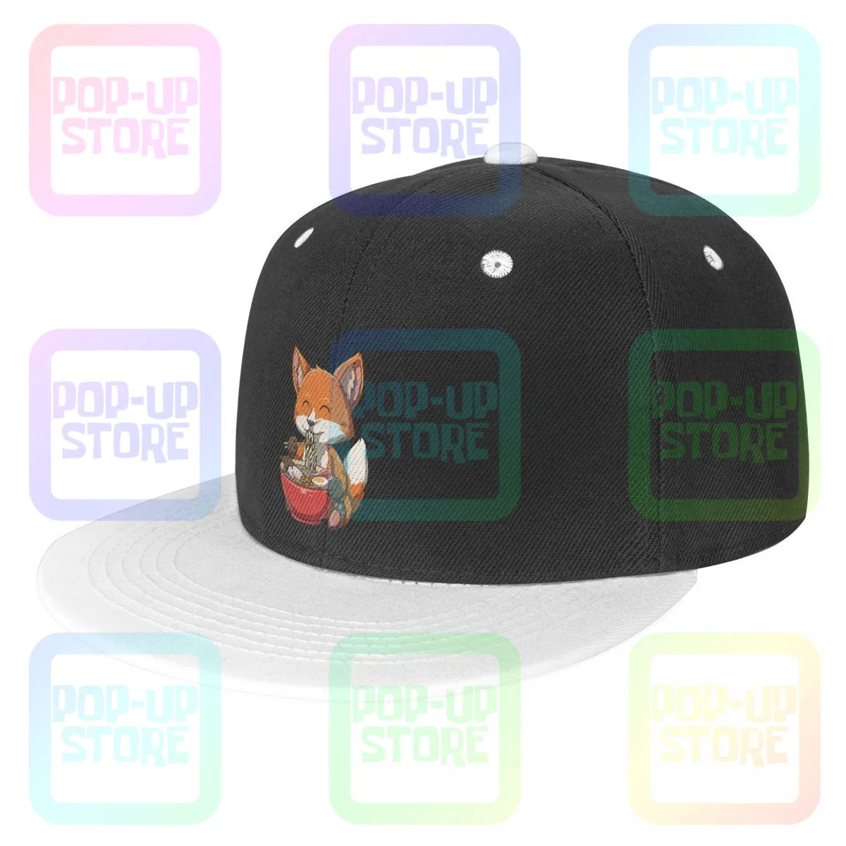 Fox Mangiare Ramen Ramen Noodle Lovers Fox Theme Snapback Cap Berretti Da Baseball Colorati Cool Hot Deals Vendita Calda