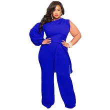 

Fashion Plus Size Loose Jumpsuit Women's Solid Color Sexy Wide Leg Trousers African Clothing Sports Pants 2022 Spring Summer New