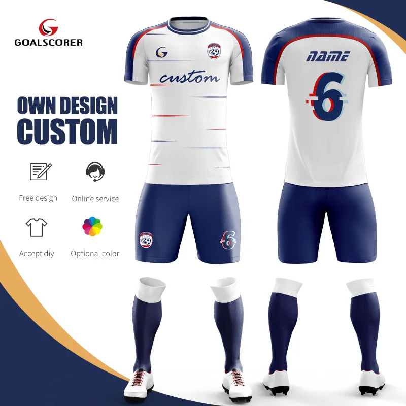 Sublimtion Cheap High Qualtiy Black And White Football Uniform 1 Piece Minimum Order Soccer Jersey Set For Men's M930