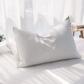 Duck Feathers and Down White Pillows with 100% Cotton Cover, Bed Sleeping Hotel Collection Pillows Set of 2 2