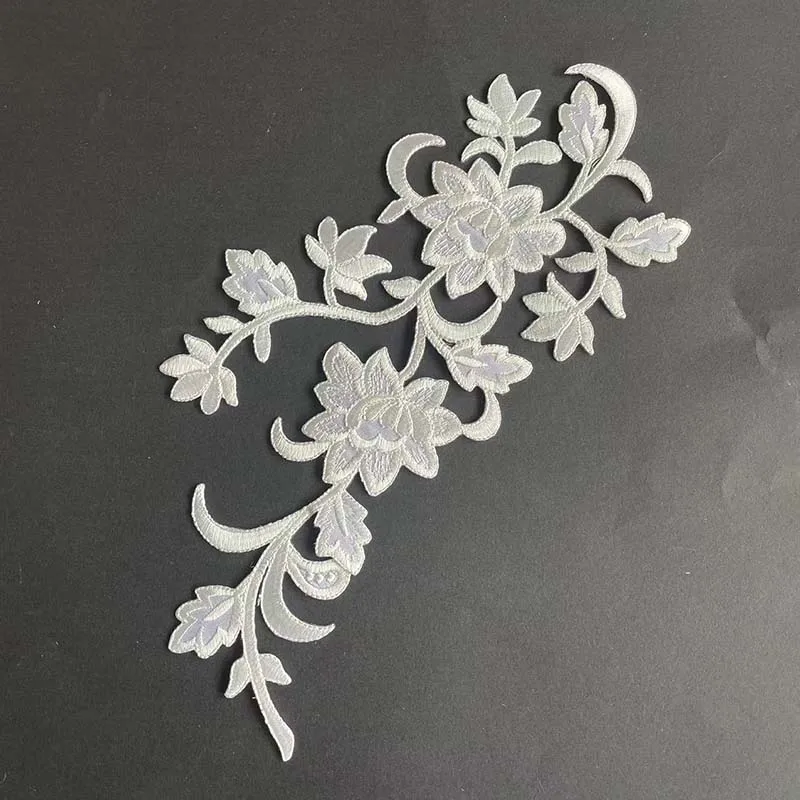 Blumenapplikations-Patch, Thermocollant, Kleidungsaufkleber, 31 x 15 cm, Blumenrebenbesatz, Stoffstickerei, zum Aufbügeln, für Kleid, Hemd – Detail 6