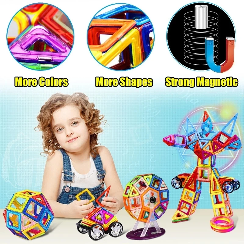 36PCS Construction Magnetique Enfant 3 4 5 6 Ans Garcon Fille Blocs  Construction Magnétiques Jouet jeux Pour Enfants Jeux de