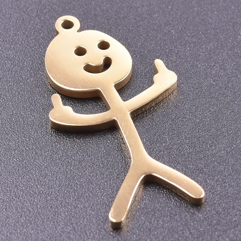 10Pcs Hip Hop Fxck You Funny Doodle Charm Pendant For Man Woman Making Middle Finger Rock Punk Necklace Earring Pendant Jewelry