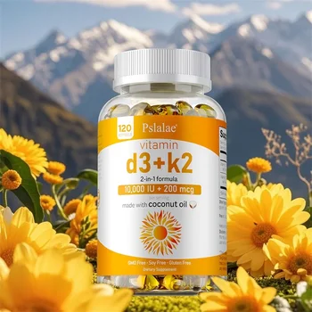 Vitamin D3+K2 Supplement - Supports Joint, Bone and Immune Health, Non-GMO Formula, Easy To Swallow Vitamin D and K Complex