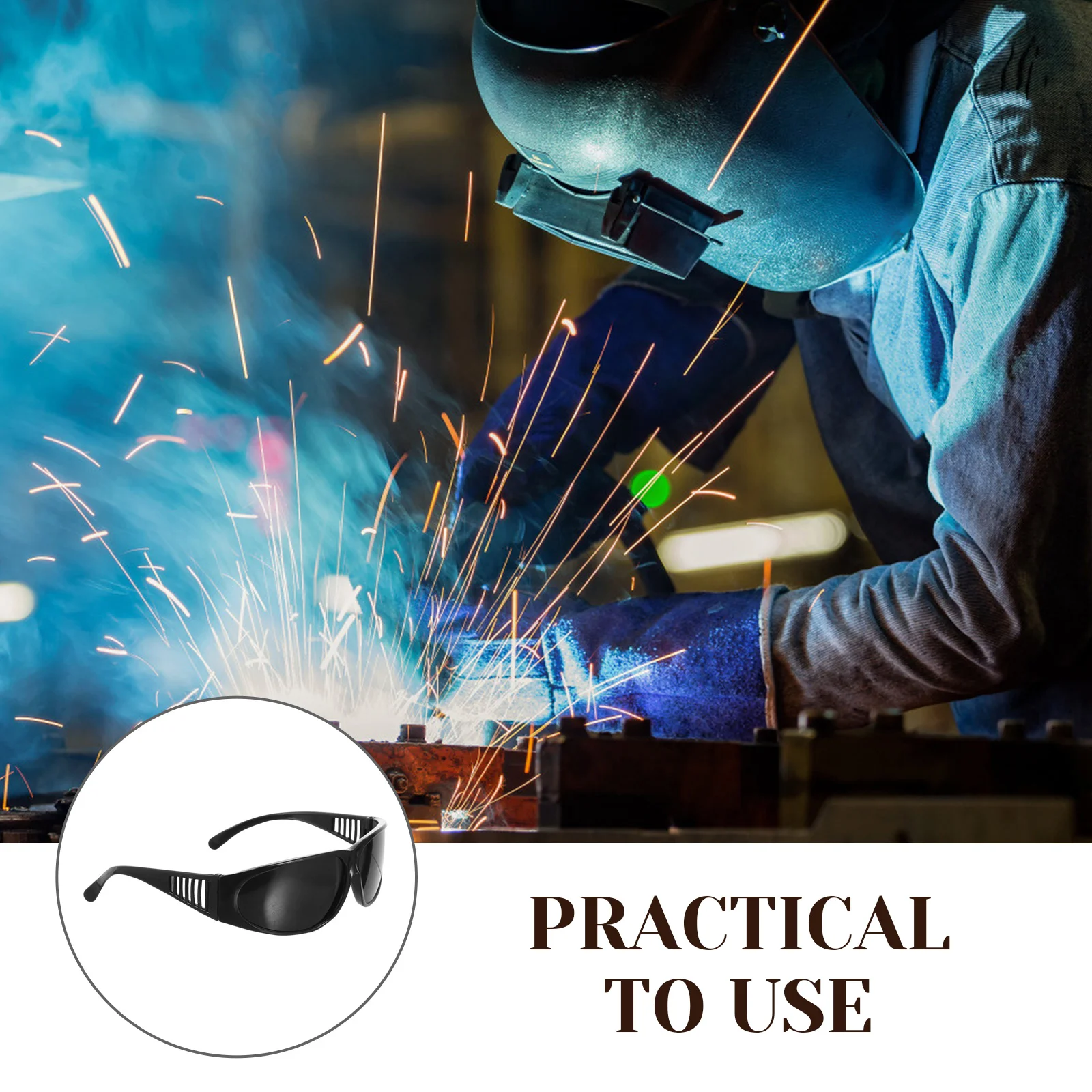 6 Pcs Black 209 Welding Goggles Protective Eye Shield Safety Glasses UV Anti Fog Electrician Construction Worker Chainsaw