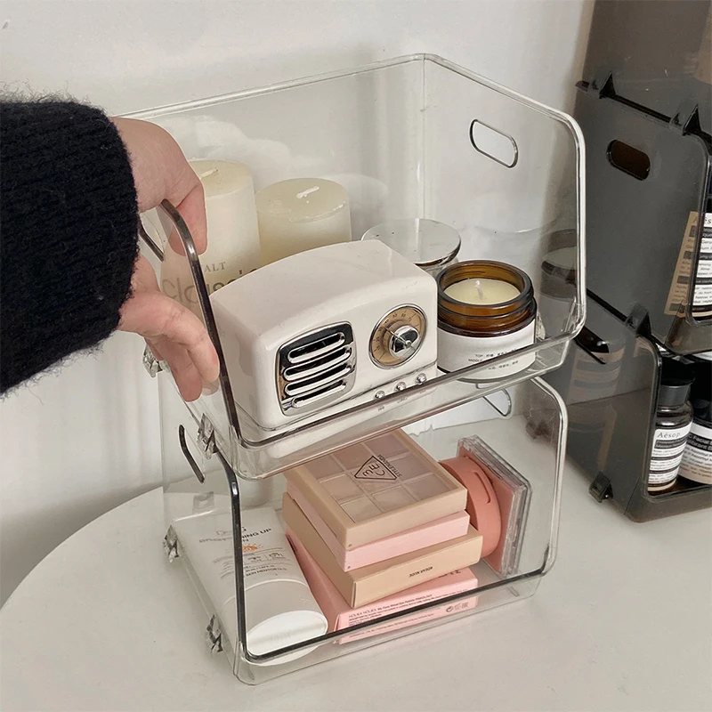 

Simple Transparent Large-capacity Superimposed Cosmetic Mask Storage Box Kitchen Accessories Cup Sundries Coffee Storage Rack