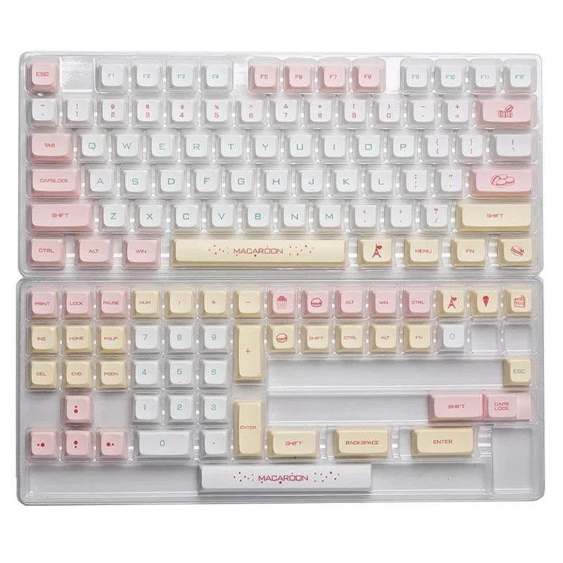 

XDA Height Macaron Keycaps DyeSub PBT Keycap 125Key for Mechanical Keycaps Standard 61 63 64 68 75 84 87 98 104 108