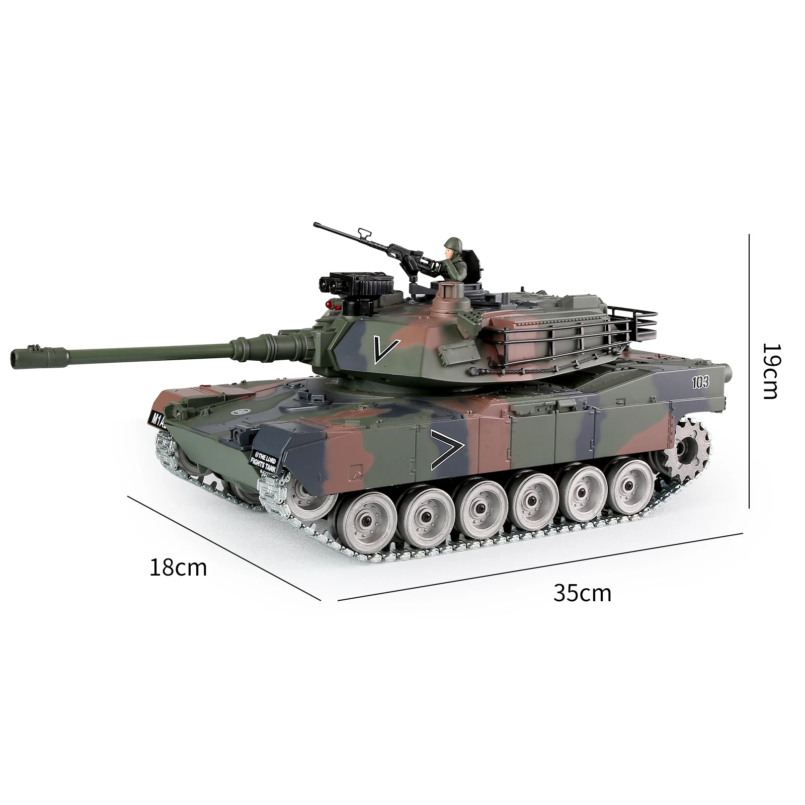 Coolbank 1/18 RC 전투 탱크 세트, 리모컨 USA M1A2 육군 탱크, 2.4G 탱크 모형 장난감, 소리와 조명이 있는 남아용