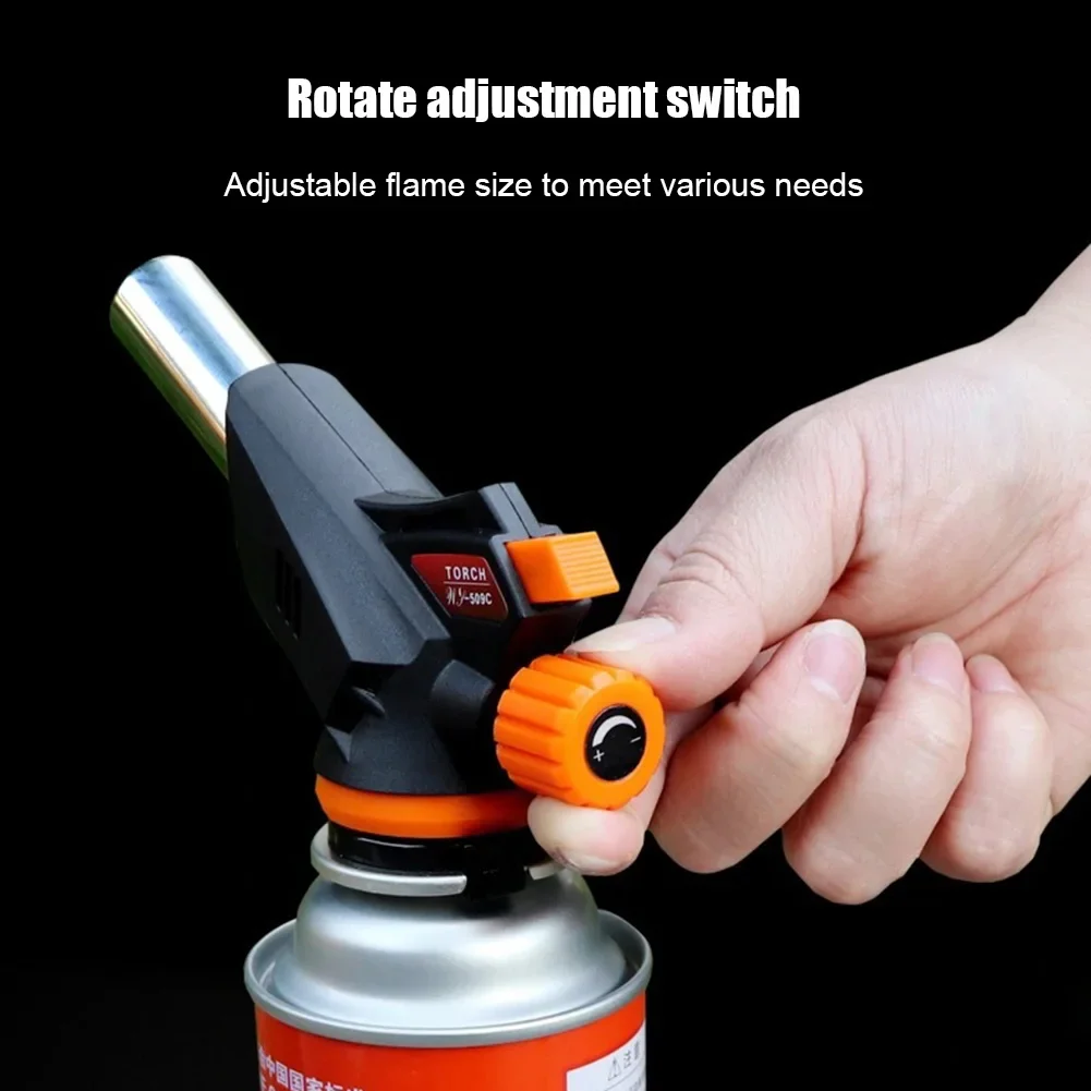 Gas Torch Welding Flame Gun Burner Nozzle Flamethrower Butane Burner Outdoor Camping BBQ Brazing Kitchen Cooking