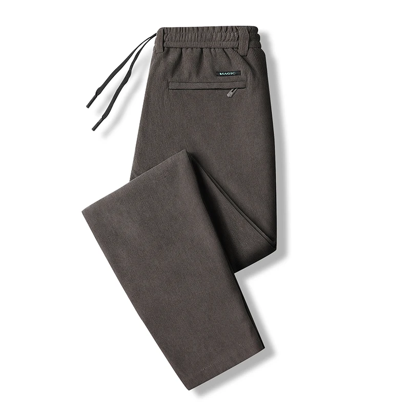 Pantaloni casual in vita elastica Pantaloni da jogging da uomo Pantaloni dritti dalla vestibilità ampia Pantaloni da uomo primavera autunno di grandi dimensioni Nero Grigio 6