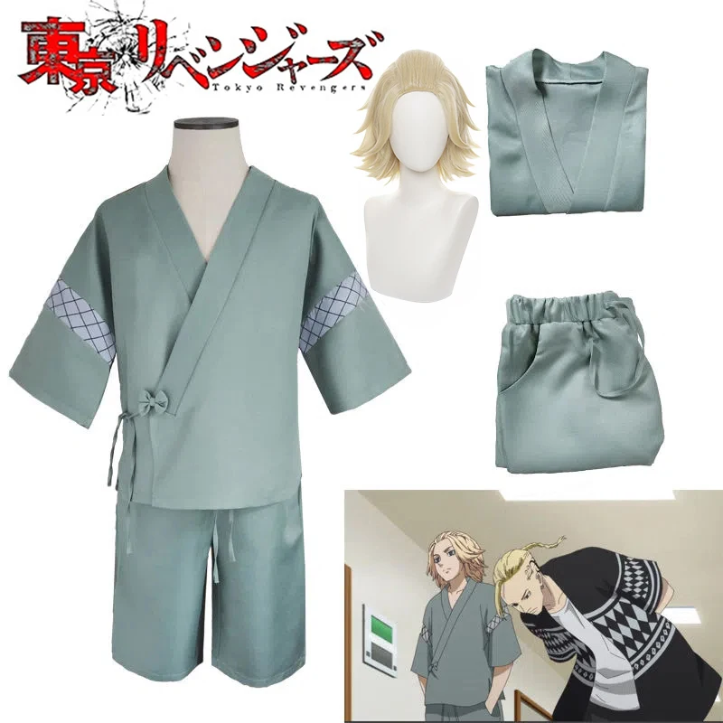 

Anime Mikey Tokyo Revengers Manjiro Sano Takemichi Hanagaki Cosplay Costume Mikey Japanese Kimono Cardigan Yukata Men Pajamas