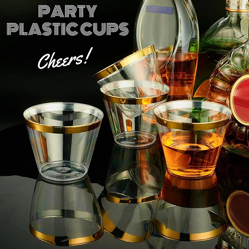 Verre à Cocktails en Plastique à Paillettes de Qualité Alimentaire, Verre à  Vin Rouge Clair, 10 Pièces - AliExpress