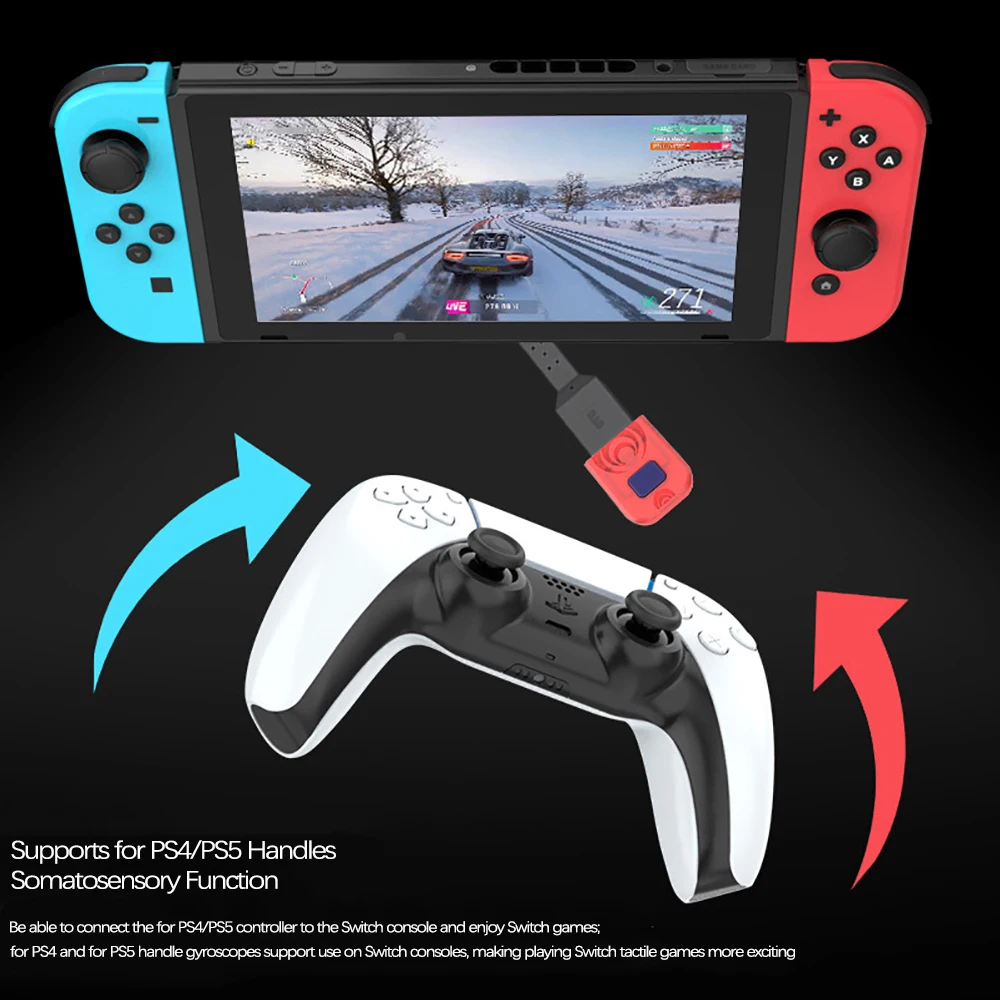 Bluetooth usb adapter wireless usb receiver 1 PC Wireless Receiver Support Bluetooth USB Adapter Converter Nintendo Switch PS5 PS4 Controller Game Accessories Mini Red
