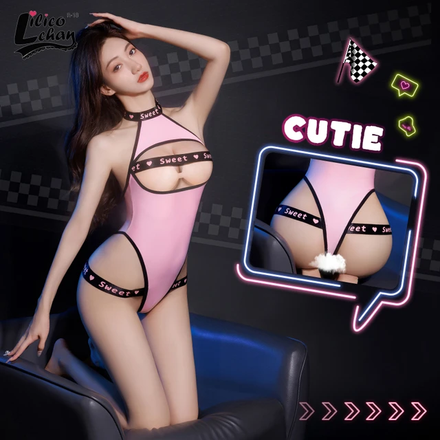 Lilicochan Sexy Cosplay Lingerie Car Model Alluring Pink One-Piece Erotic  Swimsuit Lingerie With Strappy Neck Back Design New - AliExpress