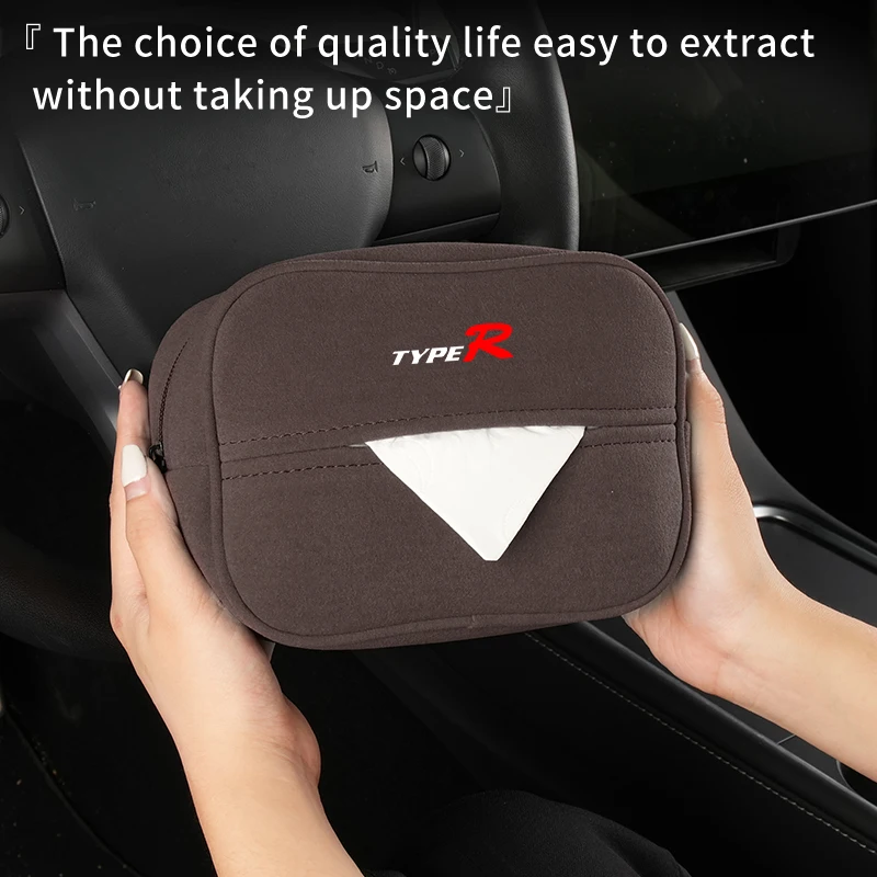 자동차 스웨이드 시트 티슈 박스 냅킨 보관 가방, 혼다 어코드 TYPE-R 시빅 핏 재즈 CRV BRV HRV 인사이트 파일럿 여권 레전드 세인트