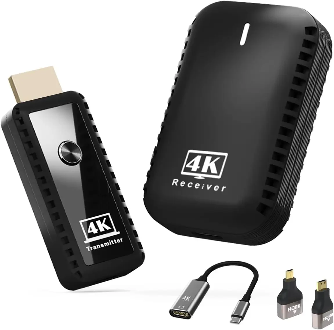 4K Wireless HDMI Transmitter Receiver Adapter Support 4K@30 Hz for Streaming Video Audio To Monitor From Laptop/PC//Projector