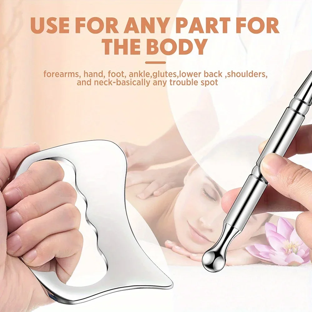 Stainless Steel Gua Sha Massager For Face Body Muscle Scraping Tool Body Deep Tissue Fascia Face Relaxation Massage Body Shaping