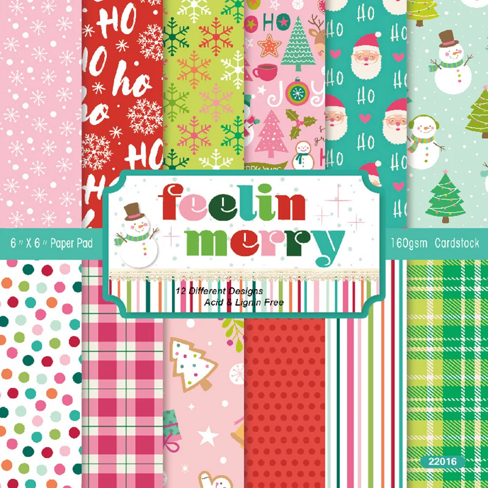 Cute Christmas Background Paper 6-Inch DIY Origami Decorative Paper 12
