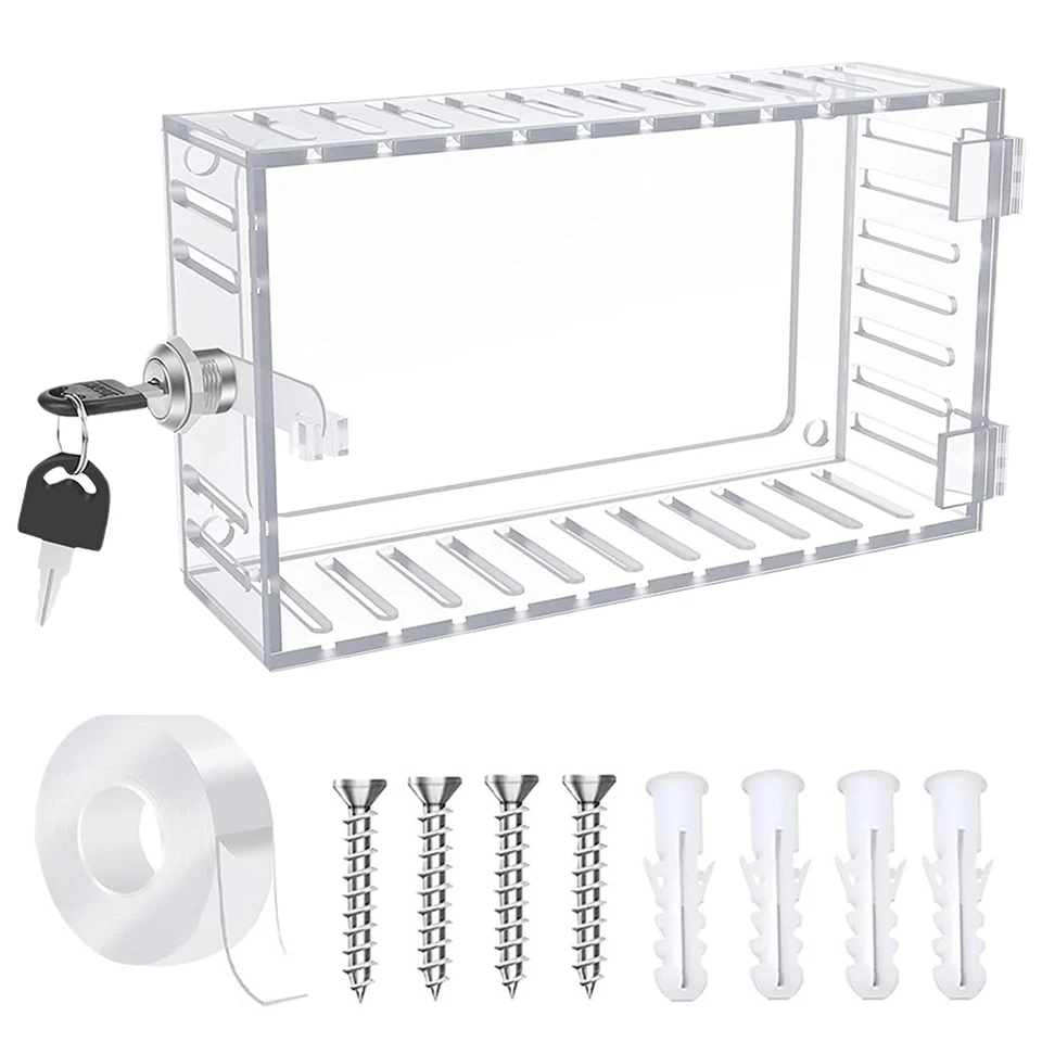 Universal Thermostat Lock Box with Key Clear Cover