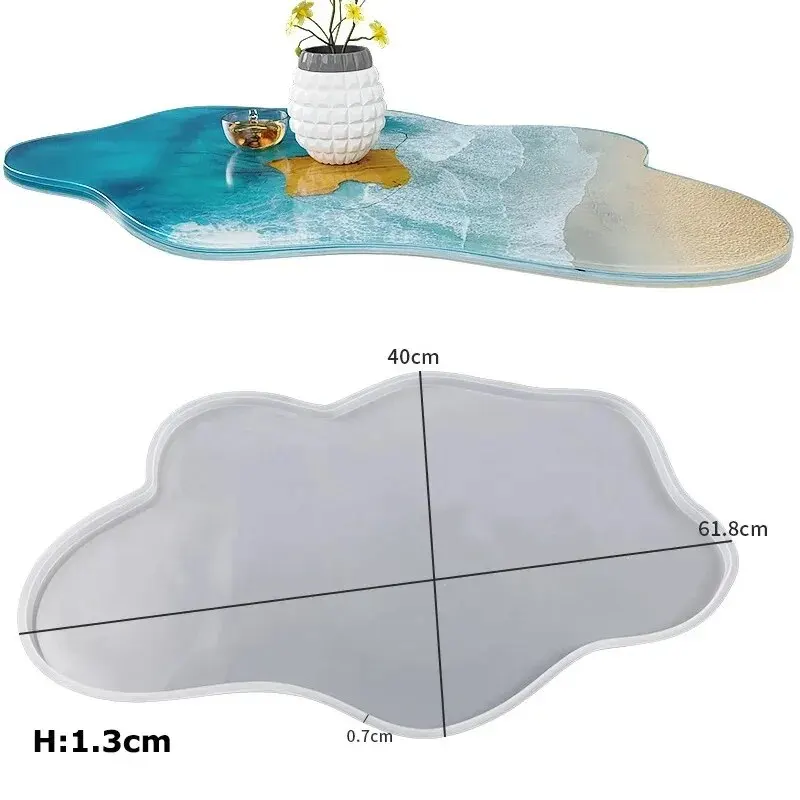 60cm Ocean Big Round Rectangle Table Resin Mold Oversize Round Table Ornaments R