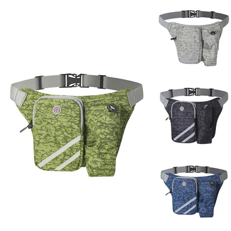 

Поясной кошелек для бега с держателем для бутылки, ремень для бега, регулируемый размер, подходит для бега, велоспорта