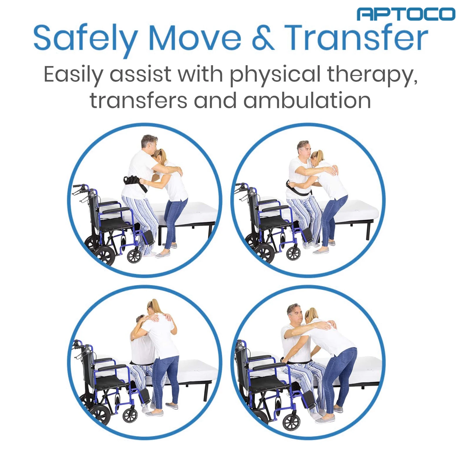 Patient Elderly Transfer Moving Belt Wheelchair Bed Nursing Lift Belt with Handle Auxiliary Shift Reinforcement Belt Medical 5