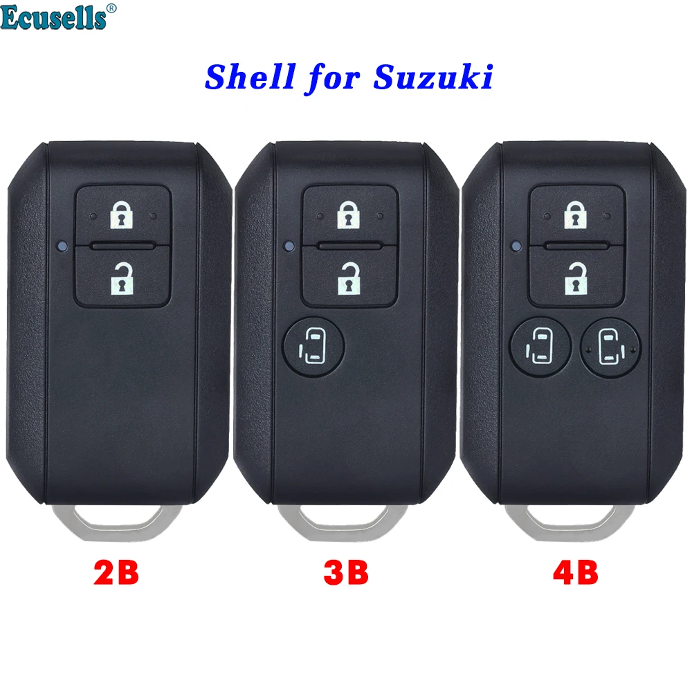 Ecusells 2/3/4 Buttons Smart Remote Key Shell Case Cover Fob for Suzuki Ertiga Vitara Wagon R SWIFT