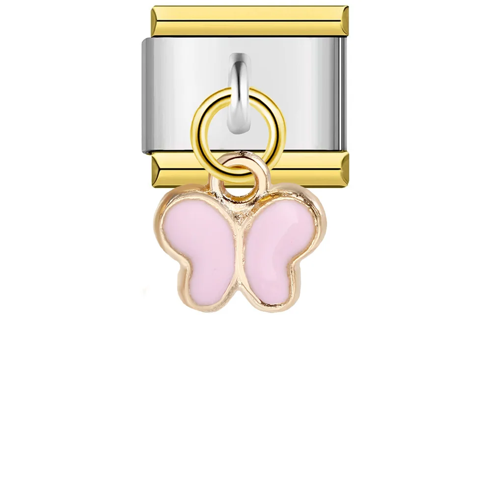 Vibrant Y2K-Inspired Butterfly, Ladybird, and Bee Charm Bracelet Links - Stainless Steel