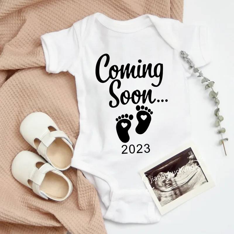 Tanio Dziecko wkrótce 2023 dziecko ogłoszenie Onesies noworodka sklep