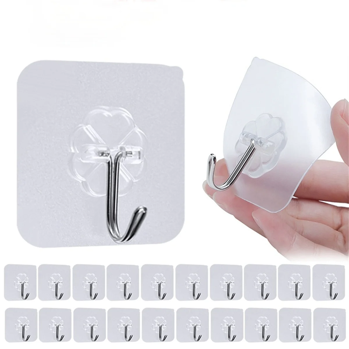 

Transparent Strong Self Adhesive Hook Traceless Hook Nail-free Sticker Clothes Magic Hook For Door Wall Hangers Tool