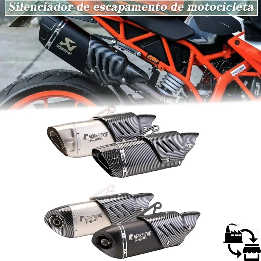 

Escape Moto Universal Motorcross Exhaust Motorcycle Pipe Muffler Bicycle For HONDA CBR650F CBR300 Z250 Z400 R3 R6 CB500