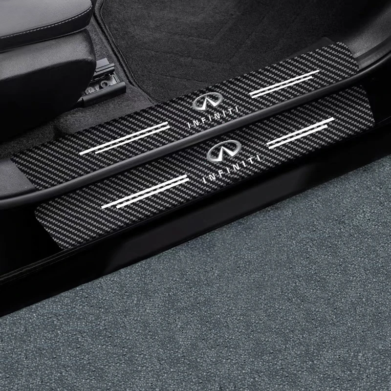 탄소 섬유 자동차 문짝 임계 스티커, 자동차 문짝 씰 보호대 스티커, 인피니티 자동차 액세서리, 4 개