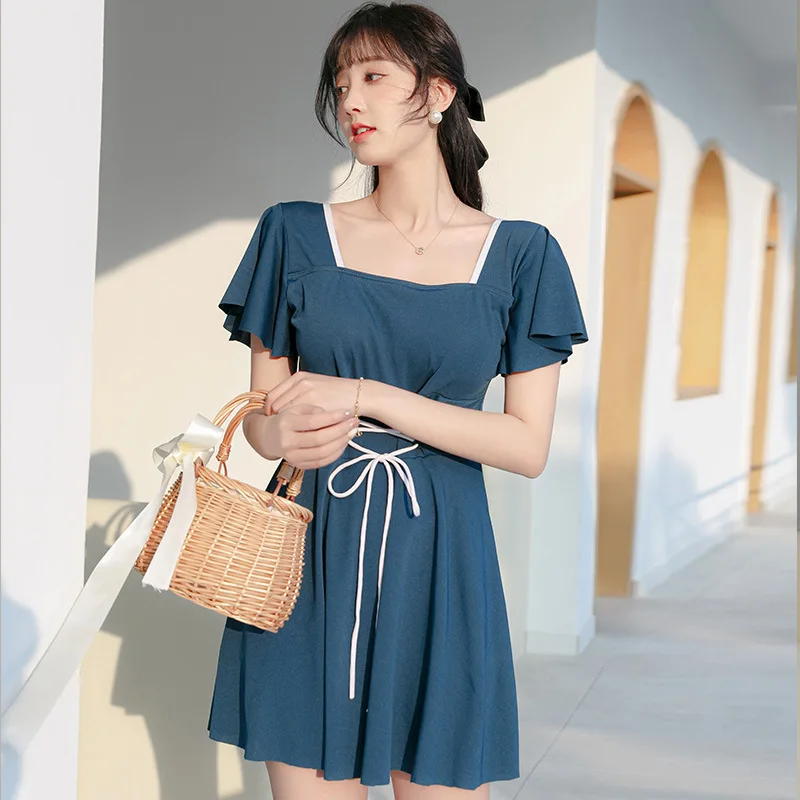 

2023 New Solid Bathing Suit Sexy Monokini Beachwear Retro Style Women Swimsuit Dress One Piece Swimsuit Maillot Dropshipping